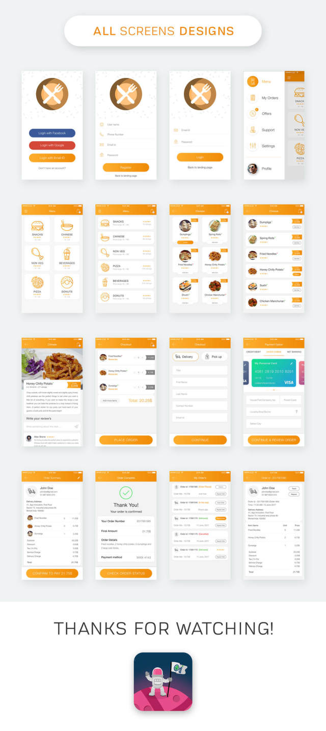 移动食品订购和交付应用程序,食品疯狂的应用程序UI工具包 移动食品订购和交付应用程序,食品疯狂的应用程序UI工具包