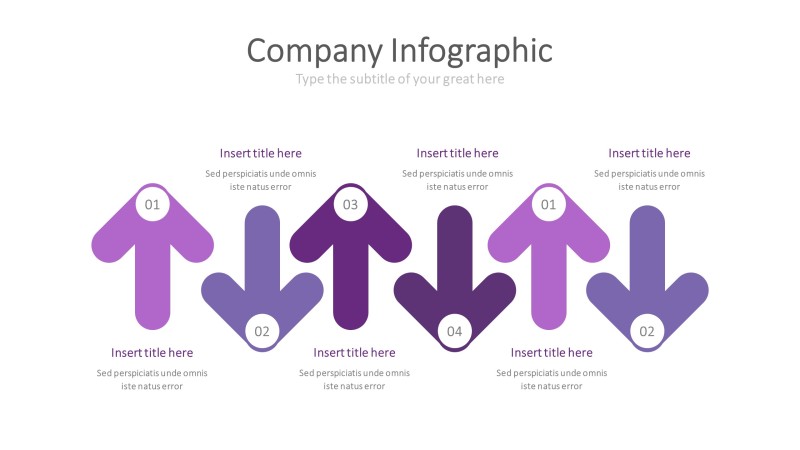 紫色思维箭头PPT信息可视化图表15