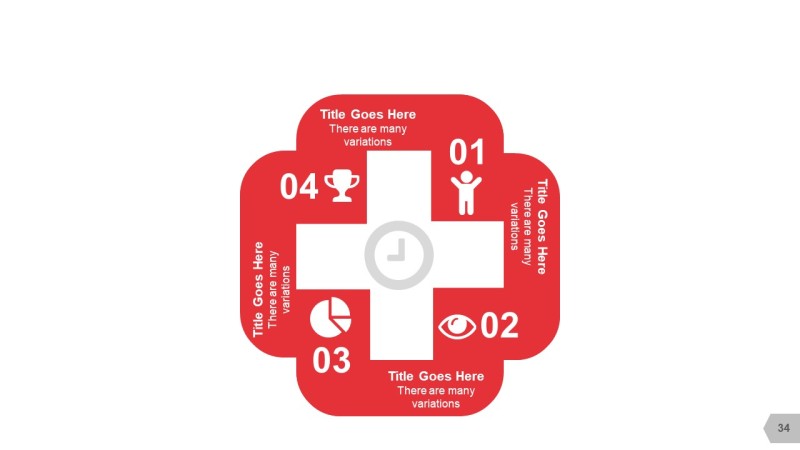 红色图形创意信息可视化PPT图表34