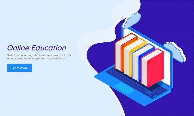 在线教育概念为基础的响应式登陆页面。