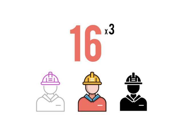 16工程矢量图标设置为移动,web,演示文稿和打印项目。,16工程图标 16工程矢量图标设置为移动,web,演示文稿和打印项目。,16工程图标