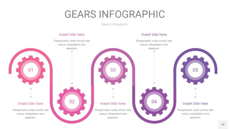 粉紫色齿轮PPT信息图16