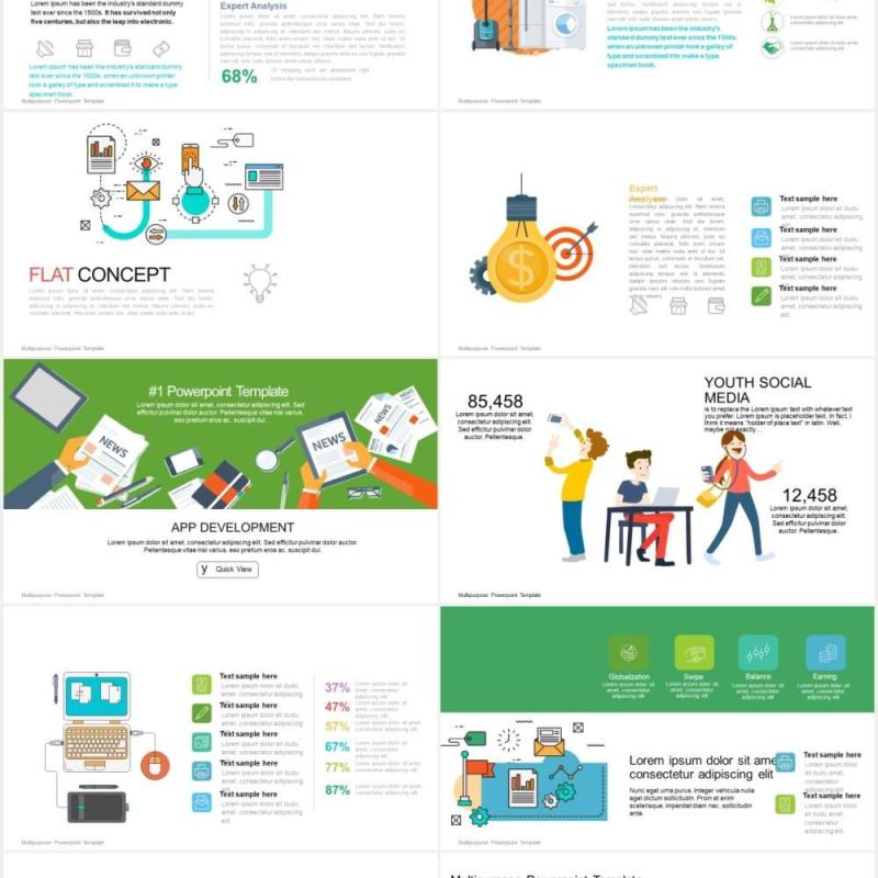 MBE风格可视化图表集PPT模板