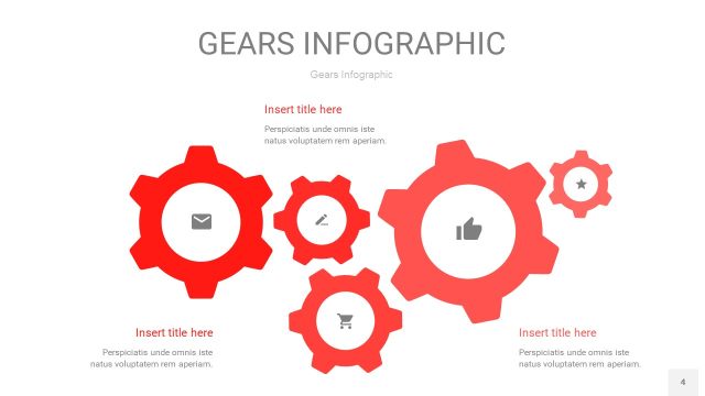 红色齿轮PPT信息图4
