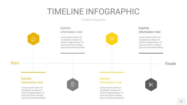 灰黄色时间轴PPT信息图6
