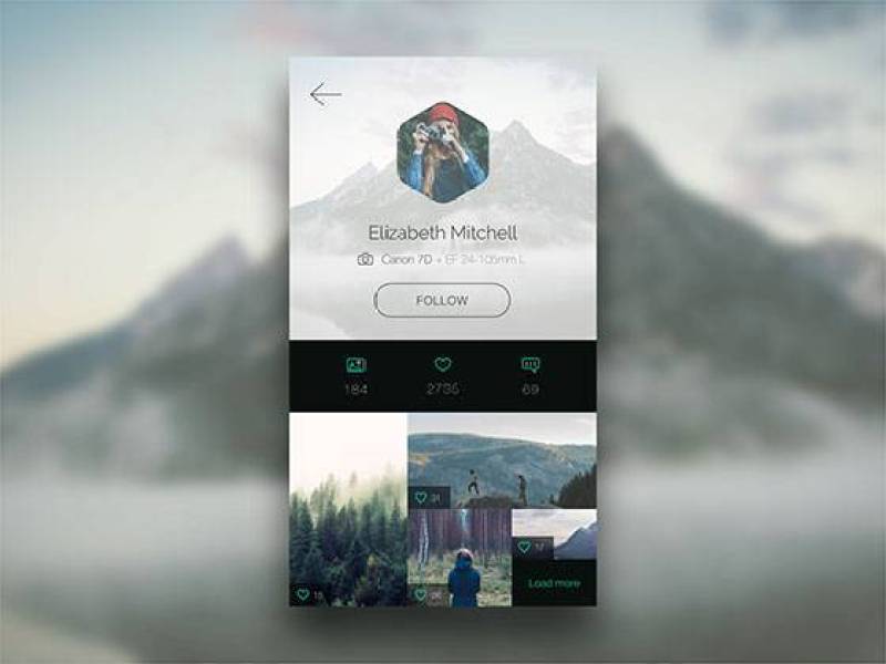 Photo APP Profile Page