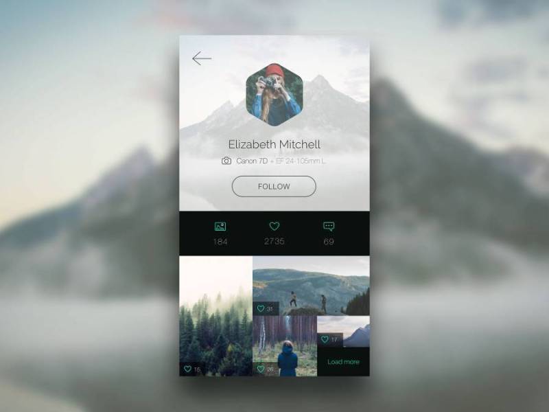 Photo APP Profile Page