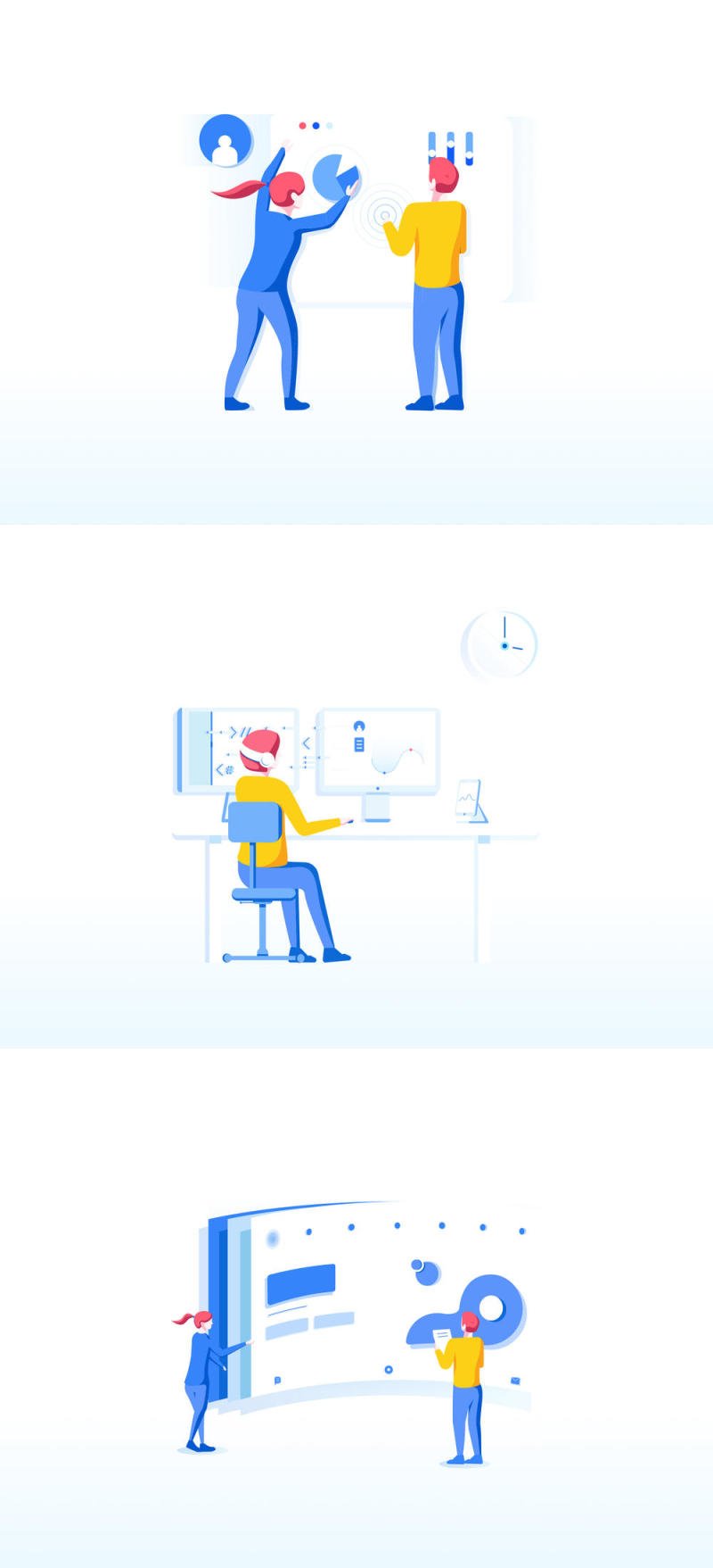 移动和桌面，团队合作和协作插图的团队合作和协作图包