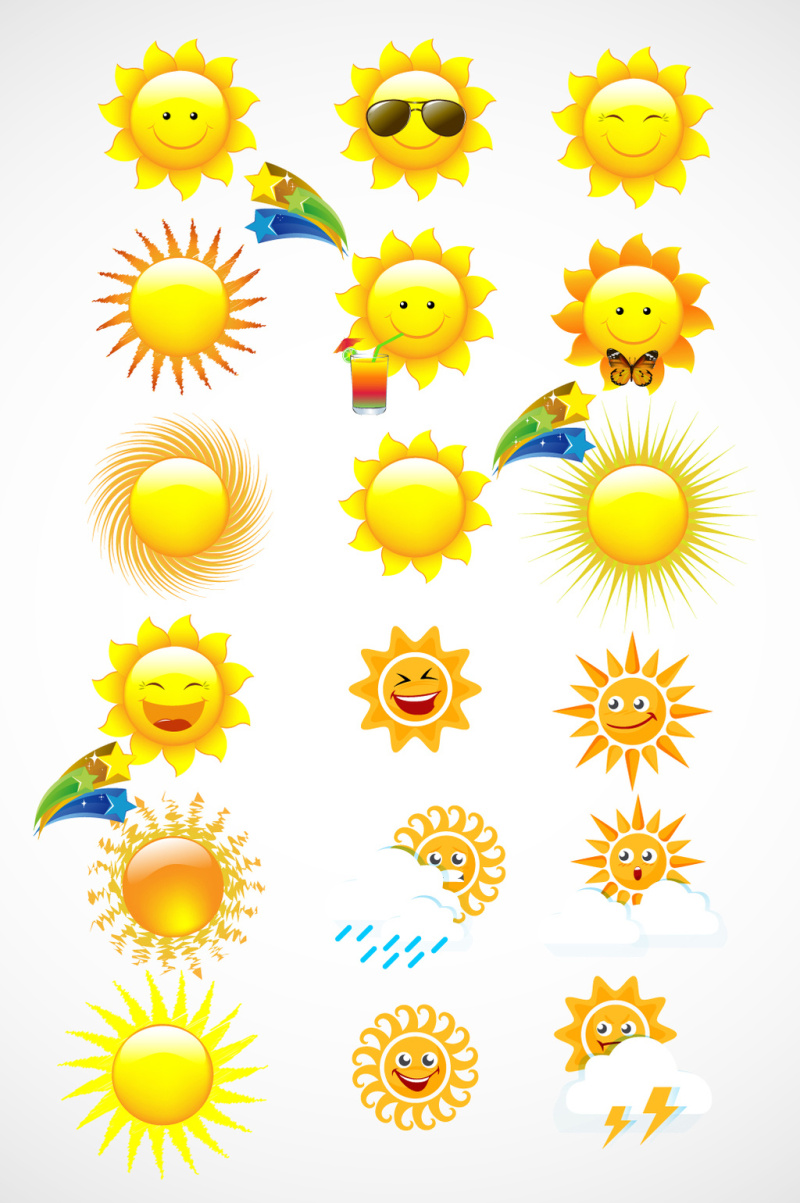 卡通太阳笑脸素材