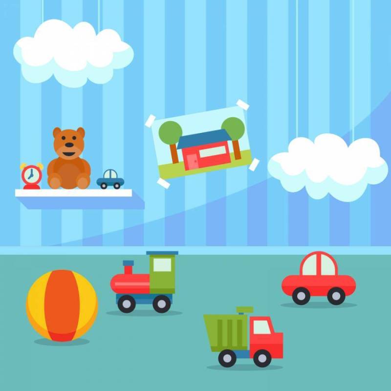 儿童房室内矢量