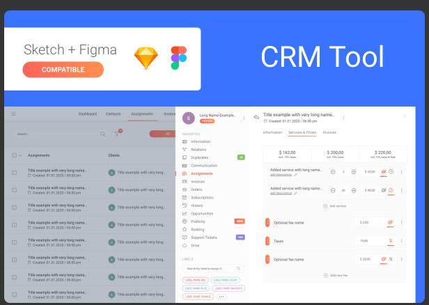 多用途CRM和分配用户界面工具包Multipurpose CRM & Assignments UI-Kit