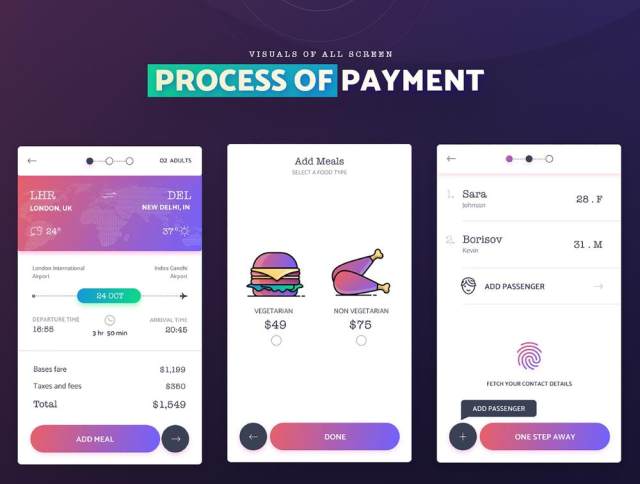 令人敬畏的一天和Book Unique Experience,GoFlight Mobile App - UI套件 令人敬畏的一天和Book Unique Experience,GoFlight Mobile App - UI套件