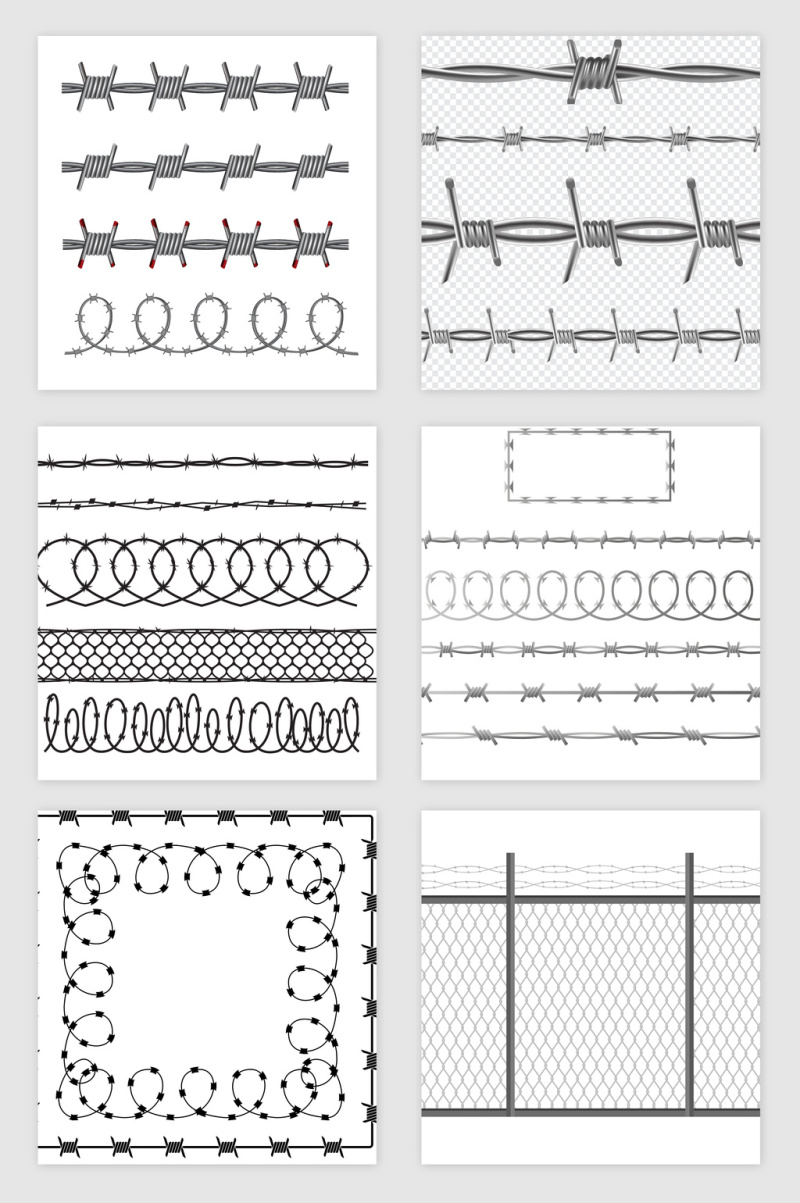 直线铁丝网的围栏矢量素材