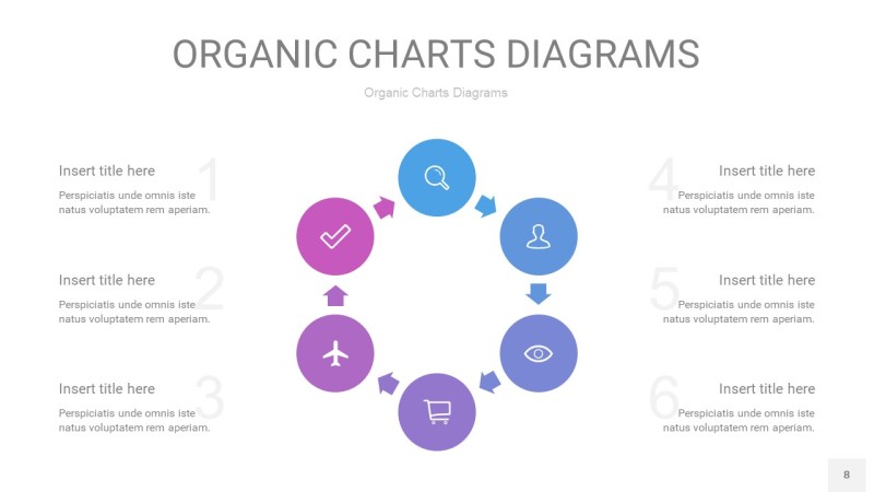 紫蓝色循环PPT图表8