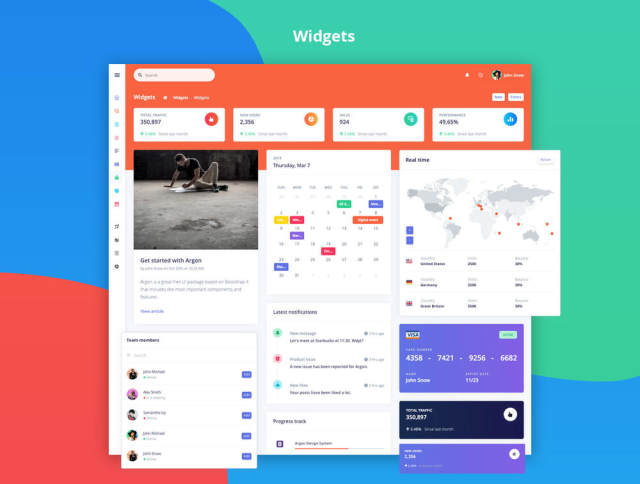 Sketch和Adobe XD的仪表板UI屏幕，Argon Dashboard Pro