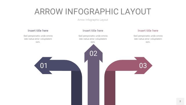 中紫色箭头PPT信息图表2