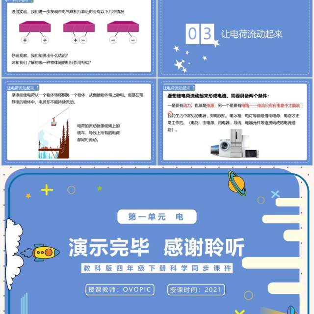 教科版四年级下册生活中的静电现象课件PPT模板 教科版四年级下册生活中的静电现象课件PPT模板