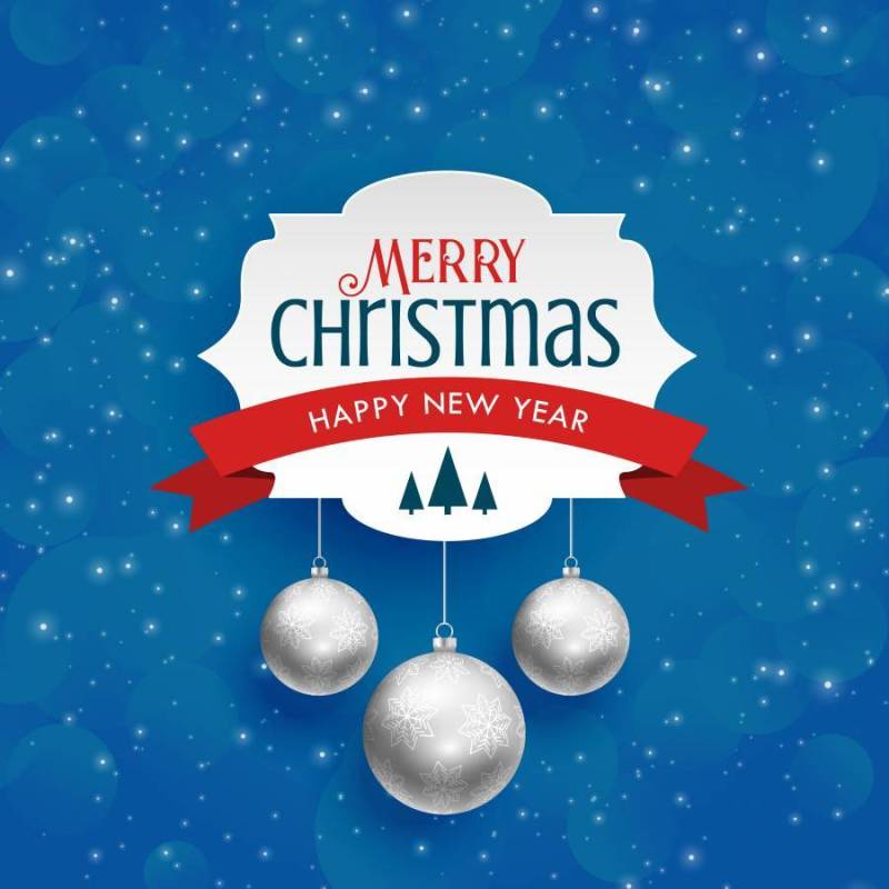 与银吊球的圣诞快乐背景