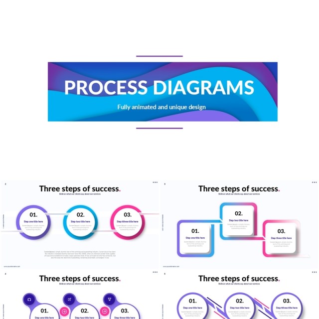 成功步骤流程图PPT信息图表模板Process_diagrams_Animated