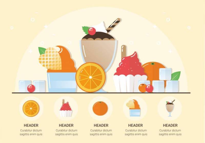 矢量新鲜冰淇淋插画