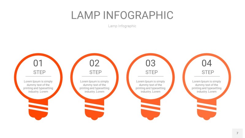 橘红色创意灯PPT信息图7