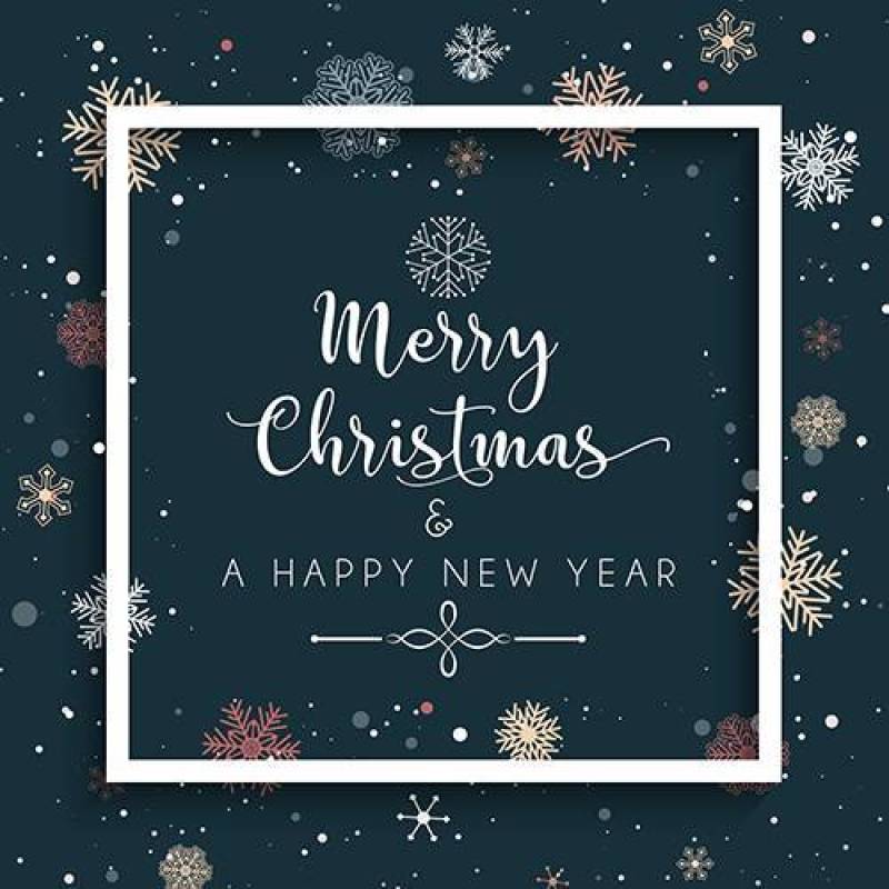 圣诞节和新年背景与雪花和装饰