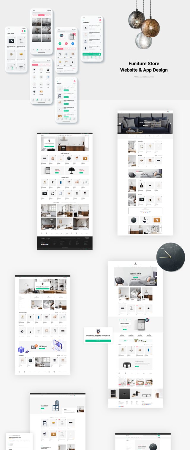 优雅简洁与现代网上商店，Furnikit，家具电子商务素描模板