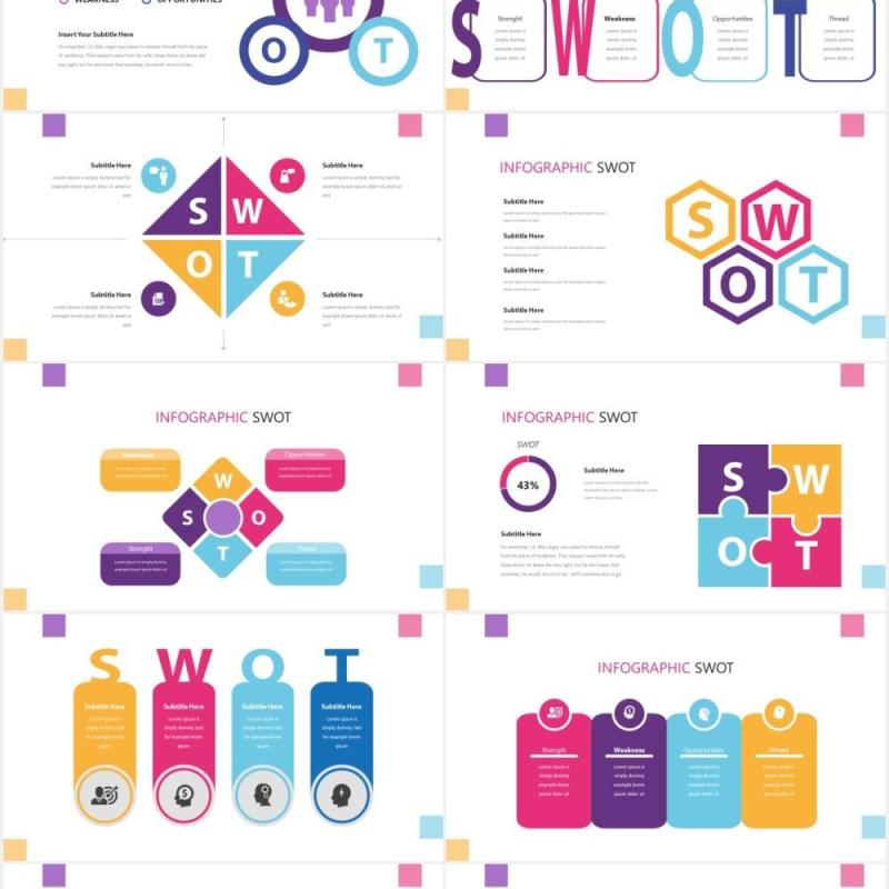 Swot矩阵分析信息图PPT素材Swot Infographic Powerpoint Template