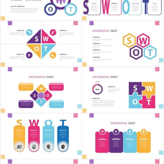 Swot矩阵分析信息图PPT素材Swot Infographic Powerpoint Template