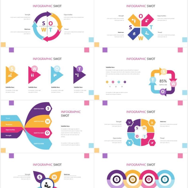 Swot矩阵分析信息图PPT素材Swot Infographic Powerpoint Template
