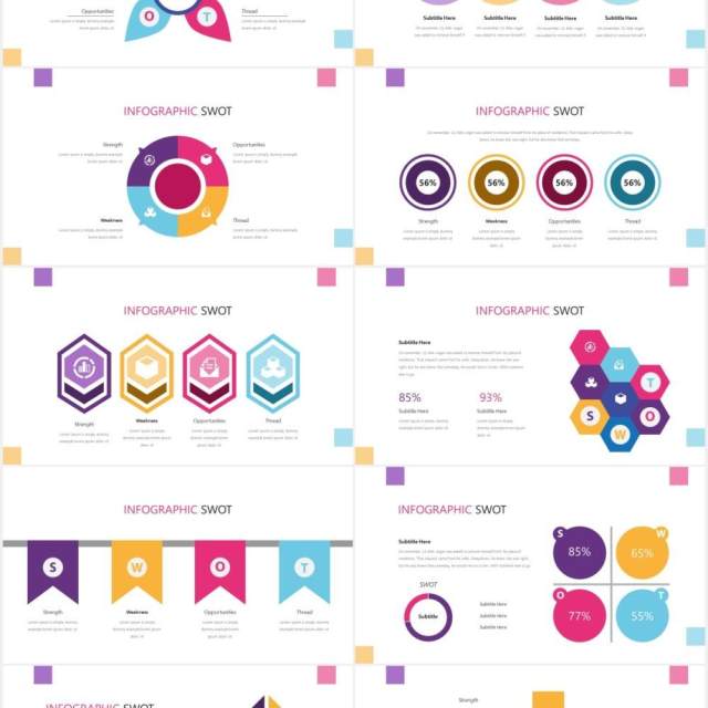 Swot矩阵分析信息图PPT素材Swot Infographic Powerpoint Template