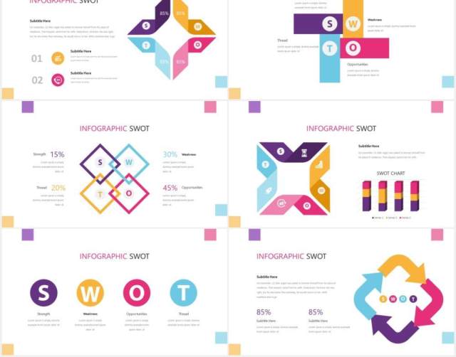 Swot矩阵分析信息图PPT素材Swot Infographic Powerpoint Template