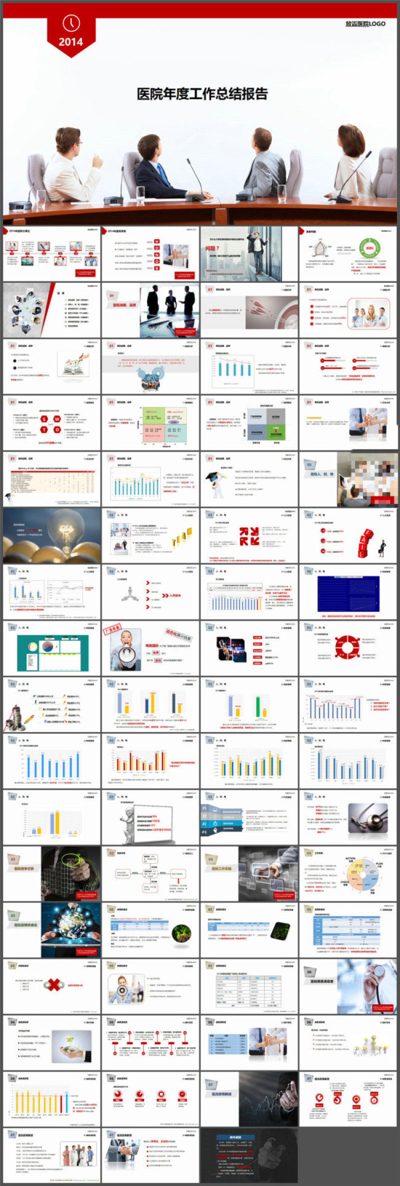 医院年度工作总结报告PPT模板
