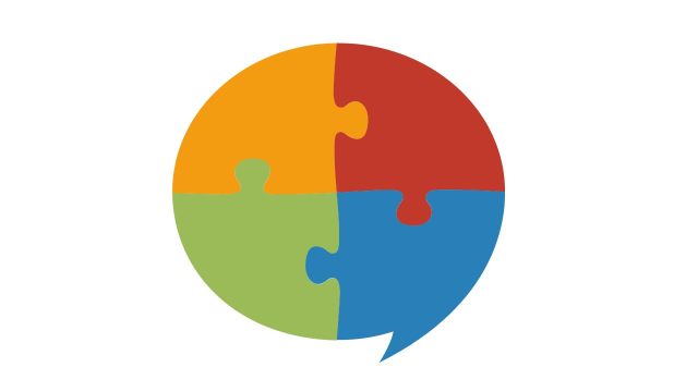 PPT信息图表商务情景对话框拼图 PPT信息图表商务情景对话框拼图
