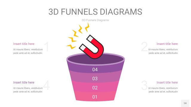 热粉色3漏斗PPT信息图表14