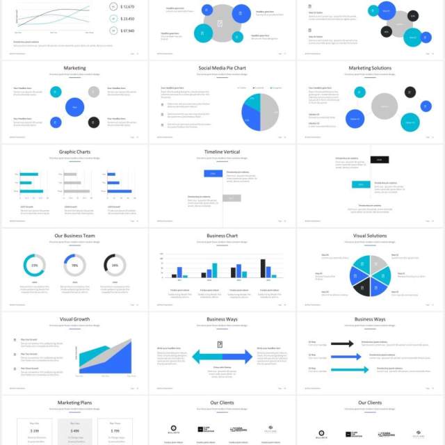 简约商务工作汇报计划总结报告PPT模板BizPro Powerpoint Proposal Template Presentation