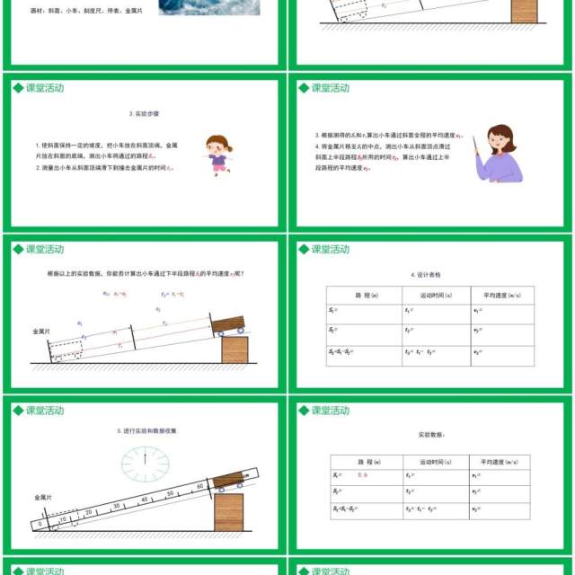 部编版八年级物理上册第一单元机械运动测量平均速度课件PPT模板