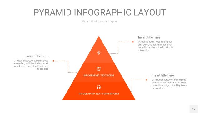橘红色3D金字塔PPT信息图表17