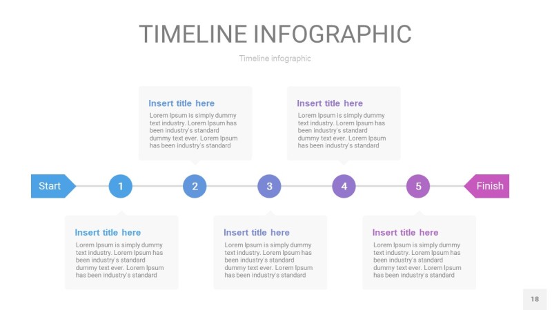 紫蓝色时间轴PPT信息图18