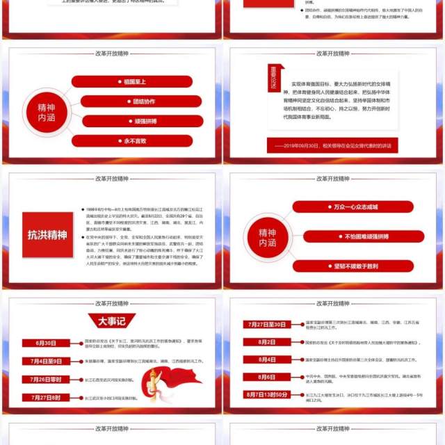 红色党政中国精神谱系PPT模板 红色党政中国精神谱系PPT模板