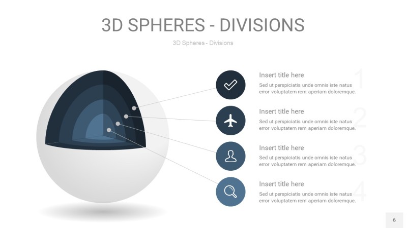 莫兰迪蓝色3D球体切割PPT信息图6