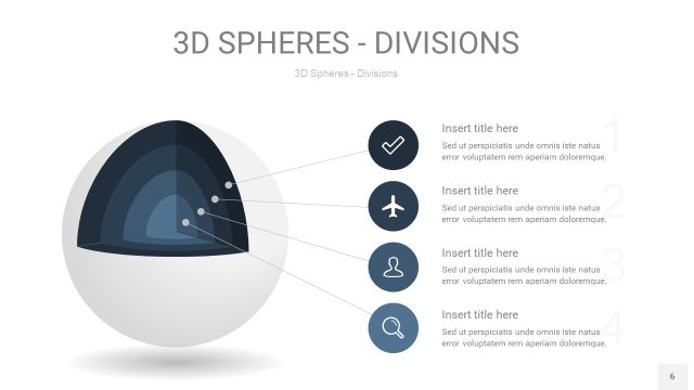 莫兰迪蓝色3D球体切割PPT信息图6