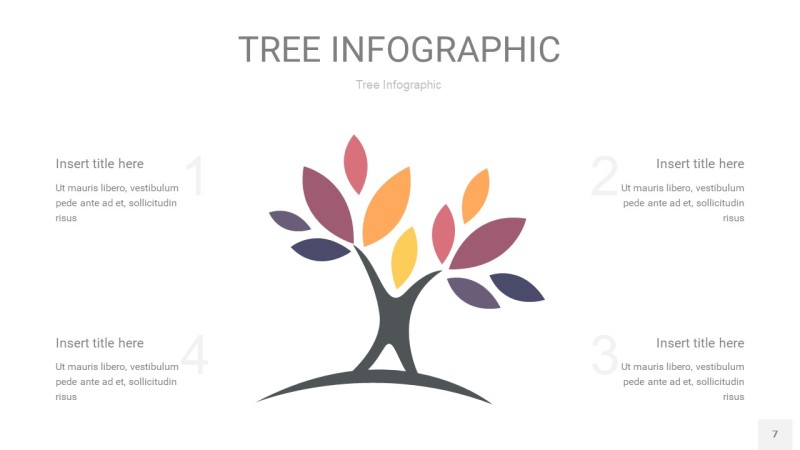 莫兰迪紫色树状图PPT图表7