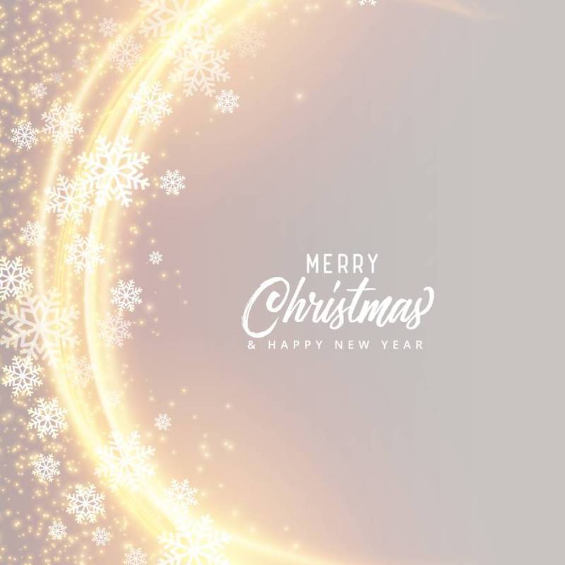 快乐的圣诞节节日卡设计与雪花和光e