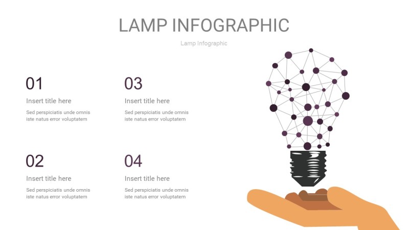 深紫色创意灯PPT信息图6