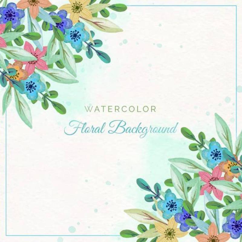 鲜花水彩背景