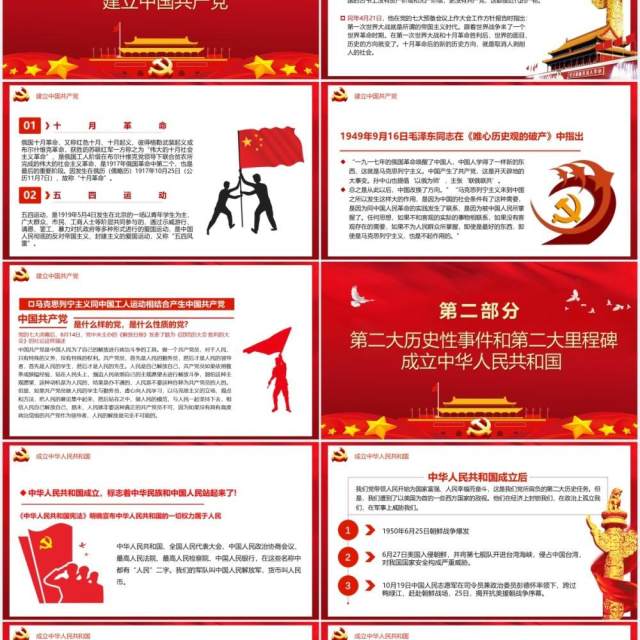 红色党政风中国共产党成立100周年从百年历史看党的初心和使命党建PPT模板 红色党政风中国共产党成立100周年从百年历史看党的初心和使命党建PPT模板