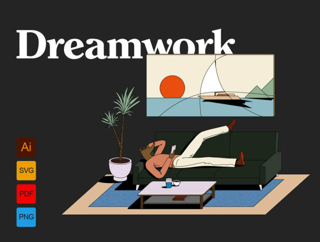 创造性的时髦喜怒无常的有趣插画AI素材梦工厂 创造性的时髦喜怒无常的有趣插画AI素材梦工厂