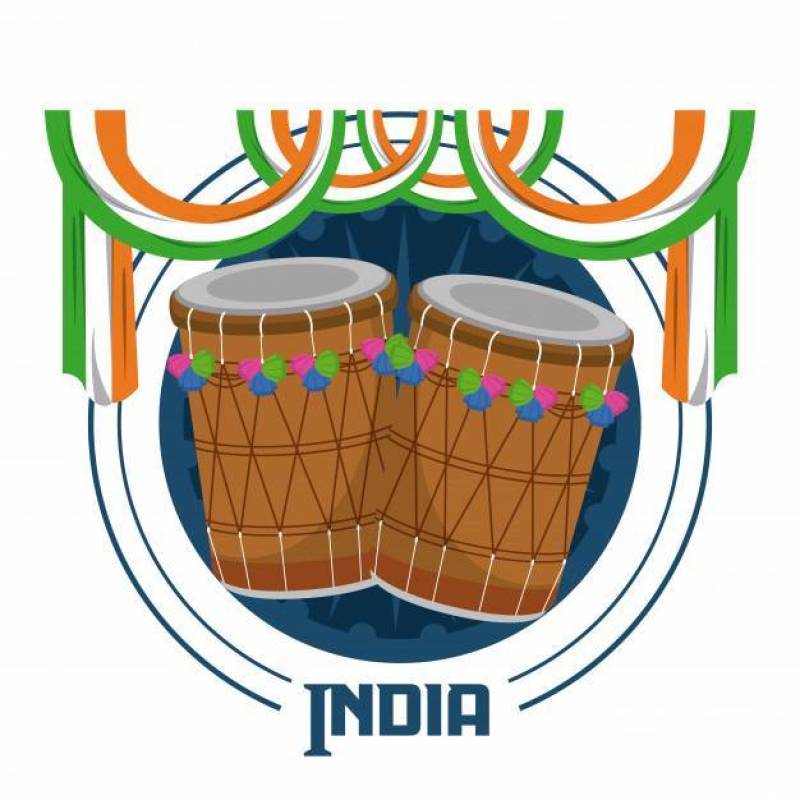 欢迎来到印度卡与打击乐鼓