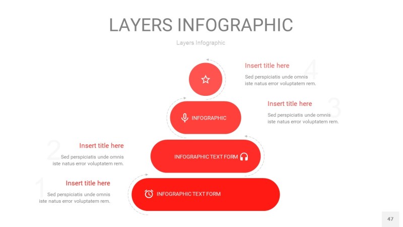 红色3D分层PPT信息图47